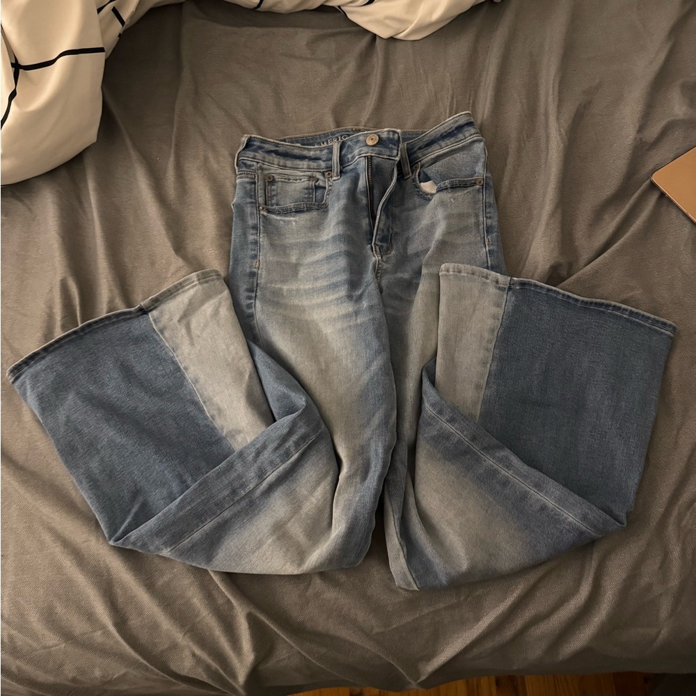 American eagle 2 toned flare jeans